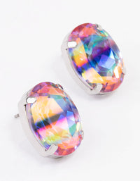 Rainbow Small Oval Stud Earrings - link has visual effect only