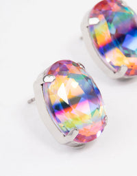 Rainbow Small Oval Stud Earrings - link has visual effect only