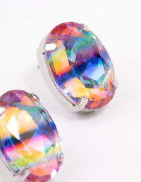 Rainbow Small Oval Stud Earrings - link has visual effect only