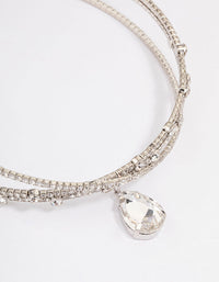 Silver Interlaced Mixed Diamante Choker - link has visual effect only