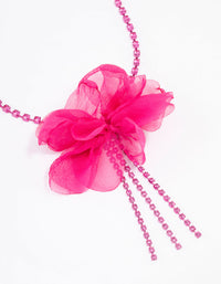 Fuchsia Cup Chain Long Flower Necklace - link has visual effect only