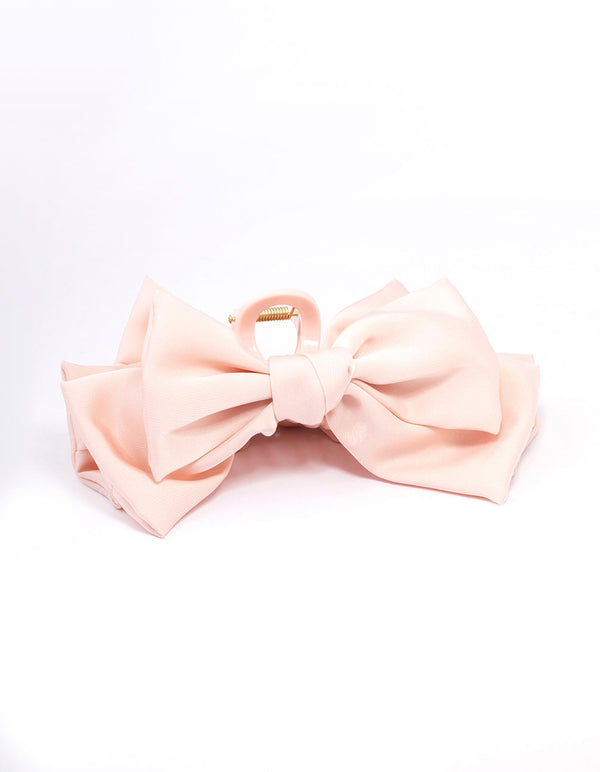 Blush Large Bow Hair Claw Clip