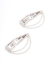 Rhodium Drape Cupchain Hair Clip Pack - link has visual effect only