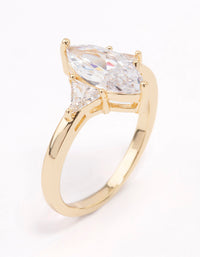 Gold Plated Precious Marquise Engagement Ring - link has visual effect only