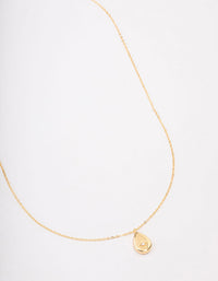 Gold Plated Brass Teardrop Pendant Necklace - link has visual effect only