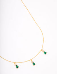 Gold Plated Brass Triangular Pear Drop Necklace - link has visual effect only