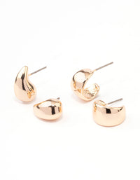 Gold Pear Hoop Earring Pack - link has visual effect only