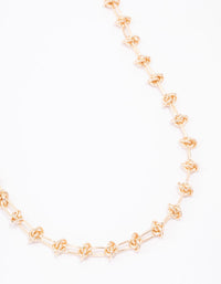 Gold Knotted Link Necklace - link has visual effect only