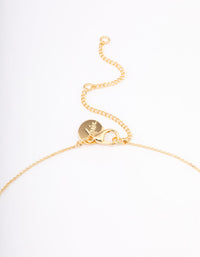 Gold Plated Cubic Zirconia Lariat Y-Shaped Necklace - link has visual effect only