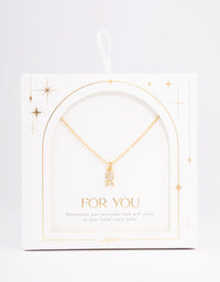 Letter R Gold Plated Initial Square Pendant Necklace - link has visual effect only