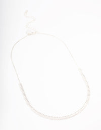 Silver Plated Baguette Chain Cubic Zirconia Necklace - link has visual effect only