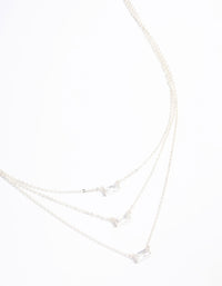 Silver Plated Cubic Zirconia Baguette Layered Necklace - link has visual effect only