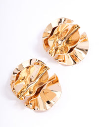 Gold Flower Curve Stud Earrings - link has visual effect only