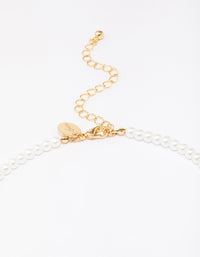 Gold Plated Pearl Letter L Pendant Necklace - link has visual effect only