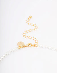 Gold Plated Letter J Initial & Pearl Pendant Necklace - link has visual effect only