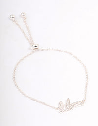 Silver Plated Libra Script Bracelet - link has visual effect only