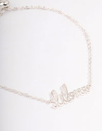 Silver Plated Libra Script Bracelet - link has visual effect only