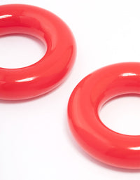 Red Chubby Hoop Earrings - link has visual effect only