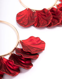 Red Iridescent Petal Hoop Earrings - link has visual effect only