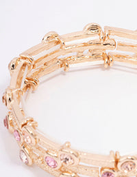 Gold Textured Diamante Bangle - link has visual effect only