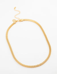 Gold Plated Fine Weave Chain Necklace - link has visual effect only