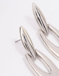 Rhodium Fine Pointed Drop Earrings - link has visual effect only