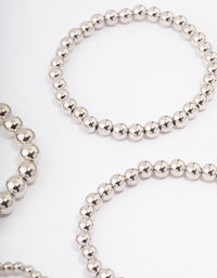 Silver Round Ball Stretch Bracelet 4-Pack - link has visual effect only