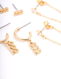 Gold Plated 222 Angel Number Earring Pack - link has visual effect only