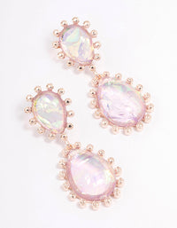 Rose Gold Iridescent Diamante Pear Drop Earrings - link has visual effect only