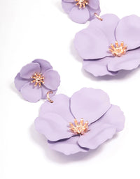 Rose Gold Double Flower Drop Earrings - link has visual effect only