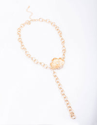 Gold Flower Diamante Cup Chain Necklace - link has visual effect only