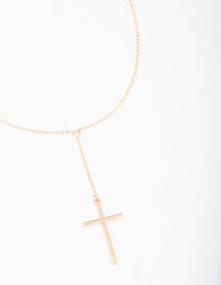 Gold Y-Shape Cross Necklace - link has visual effect only