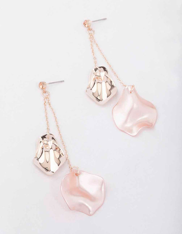 Blush Iridescent Petal Drop Earrings