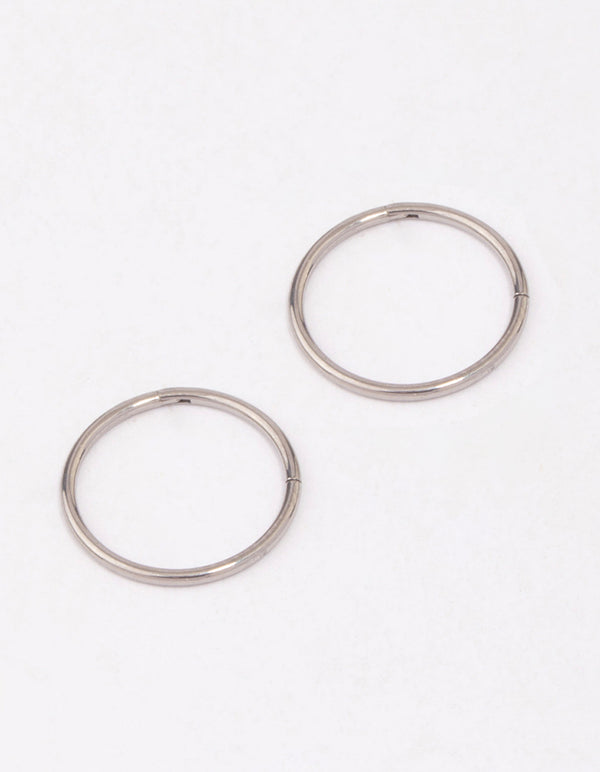 Titanium Fine Sleeper Earrings 10mm