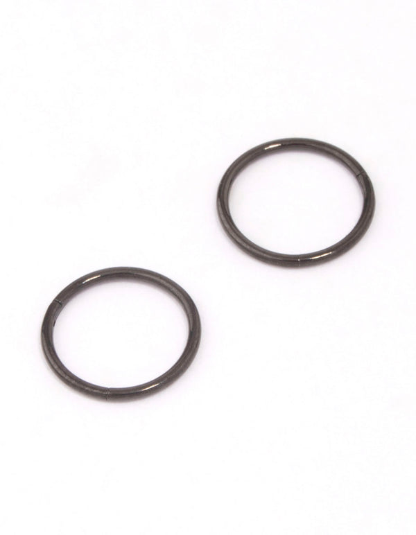 Black Coated Titanium Fine Sleeper Earrings