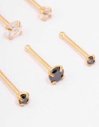 Gold Plated Surgical Steel Graduating Nose Stud 6-Pack - link has visual effect only