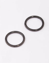 Black Surgical Steel Fine Sleeper Earrings 6mm - link has visual effect only