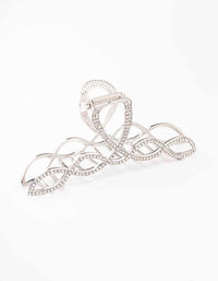 Silver Diamante Braided Twisted Hair Claw Clip - link has visual effect only