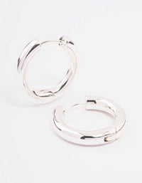 Silver Plain Clicker Hoop Earrings - link has visual effect only