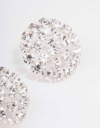 Silver Diamante Circle Stud Earrings - link has visual effect only