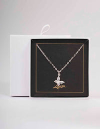 Silver Asymmetrical Butterfly Necklace - link has visual effect only