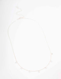 Silver Floating Diamante Droplet Necklace - link has visual effect only