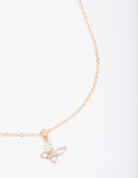 Gold Asymmetrical Butterfly Necklace - link has visual effect only