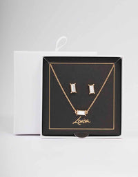 Gold Baguette Jewellery Set - link has visual effect only