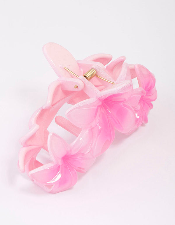 Pink Trio Tropical Flower Hair Claw