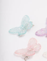 Pastel Iridescent Butterfly Hair Clip 4-Pack - link has visual effect only