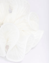 White Fabric Pleated Hair Scrunchie - link has visual effect only