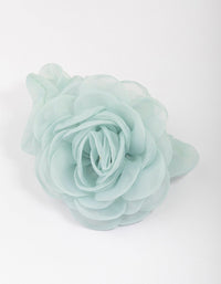 Blue Fabric Chiffon Flower Hair Scrunchie - link has visual effect only