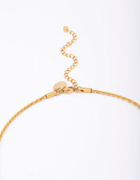 Waterproof Gold Plated Stainless Steel Diamond Cut Twisted Necklace - link has visual effect only