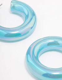 Blue Medium Hoop Earrings - link has visual effect only